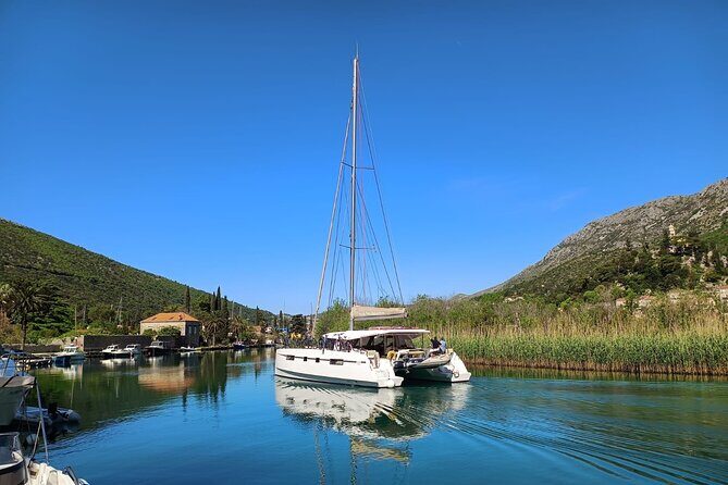 Adventure Sailing 4 Night Dubrovnik Cruise on the Huck Finn Cat - Day 5 back to Komolac: a final sailing pass and a local lunch reset