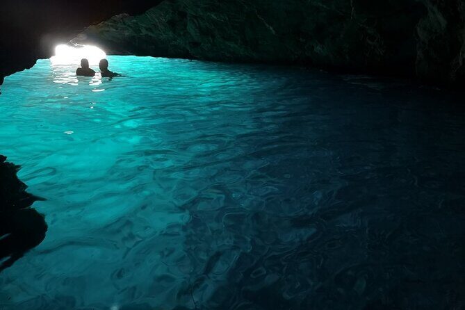Blue Cave, Green Cave & Lopud Beach small group Speed boat Tour - Blue Cave: The Glowing Water and the Reality of Swimming In