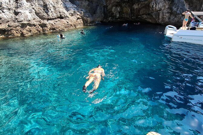 Blue & Green cave,Šunj beach - with drinks small group speedboat - Šunj Beach on Lopud: sand time and easy food options