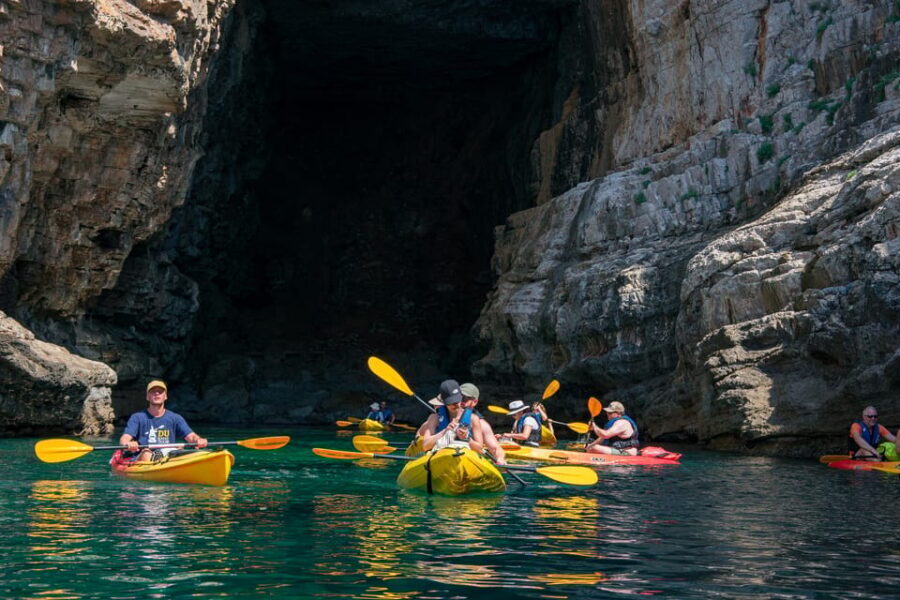 Dubrovnik: Afternoon Kayaking and Snorkeling Tour - Betina Cave Beach: Snorkeling Time With Included Gear