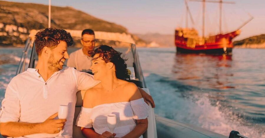 Dubrovnik: Private Boat Cruise at Sunset with Champagne - Entering Dubrovnik from the Old Town Harbor