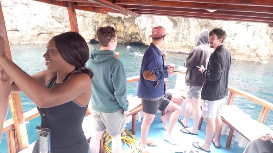 Elaphite Islands Cruise with Local Gastronomy at Captain's H - Blue Cave at Koločep: snorkel, swim, and jump (with real time in the water)