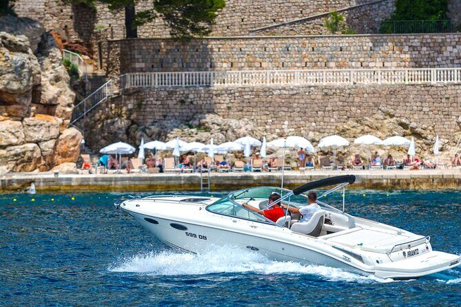 Private Boat Tours Dubrovnik Beach stops and Blue Cave tour - Beach resort time, jet ski options, and the Coral Beach add-on