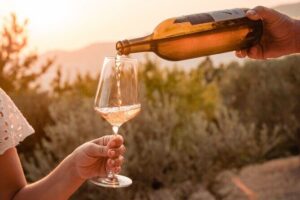 Sunset wine tasting in vineyard - The short hike through Mediterranean forest (and why you’ll enjoy it)